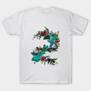 New Zealand Map - Paua T-Shirt